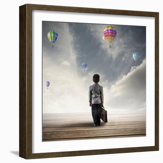 Young Hopeful Businessman-alphaspirit-Framed Art Print