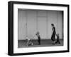 Young Housewife Walking with Her Three Children-Mark Kauffman-Framed Photographic Print