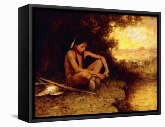 Young Hunter by a Stream-Eanger Irving Couse-Framed Stretched Canvas