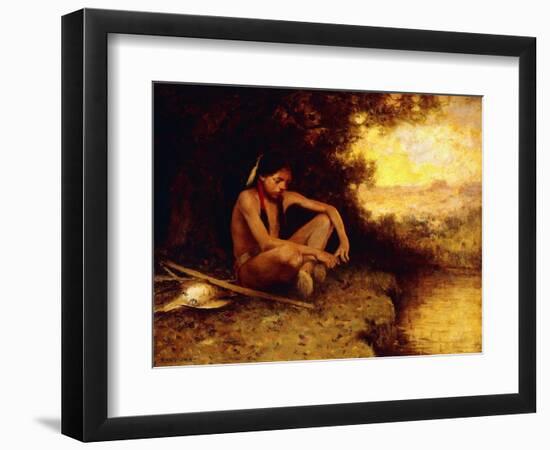 Young Hunter by a Stream-Eanger Irving Couse-Framed Giclee Print