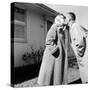 Young Husband and Wife Kiss, Ca. 1955-null-Stretched Canvas