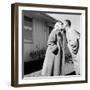 Young Husband and Wife Kiss, Ca. 1955-null-Framed Photographic Print