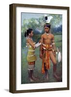 Young Iban or Sea Dayaks People in Gala Attire, Borneo, 1922-Charles Hose-Framed Giclee Print