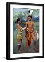 Young Iban or Sea Dayaks People in Gala Attire, Borneo, 1922-Charles Hose-Framed Giclee Print