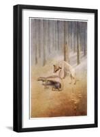 Young Indian Encounters His Totem Spirit "Utonagan" in the Form of a She-Wolf-James Jack-Framed Art Print