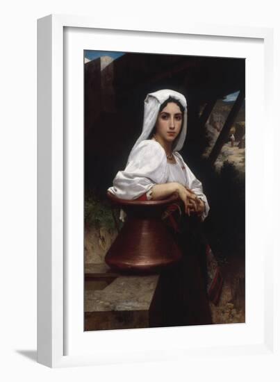 Young Italian Girl Drawing Water From A Well, 1871-William Adolphe Bouguereau-Framed Giclee Print