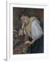 Young Italian Woman at a Table, C.1895-1900-Paul Cézanne-Framed Giclee Print