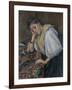 Young Italian Woman at a Table, C.1895-1900-Paul Cézanne-Framed Giclee Print