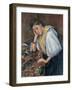 Young Italian Woman at a Table-Paul Cézanne-Framed Giclee Print
