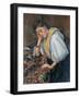 Young Italian Woman at a Table-Paul Cézanne-Framed Giclee Print