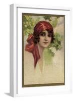 Young Italian Woman in a Red Headscarf-T Corbello-Framed Art Print