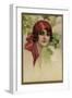 Young Italian Woman in a Red Headscarf-T Corbello-Framed Art Print