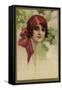 Young Italian Woman in a Red Headscarf-T Corbello-Framed Stretched Canvas