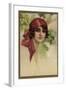 Young Italian Woman in a Red Headscarf-T Corbello-Framed Art Print