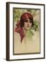 Young Italian Woman in a Red Headscarf-T Corbello-Framed Art Print