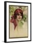 Young Italian Woman in a Red Headscarf-T Corbello-Framed Art Print