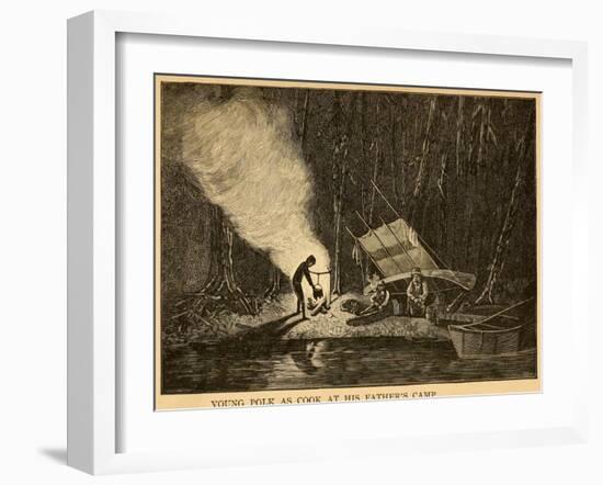 Young James Polk as Cook at His Father's Camp, 1800s-null-Framed Art Print
