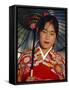 Young Japanese Girl in Kimono, Japan-Gavin Hellier-Framed Stretched Canvas