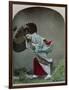 Young Japanese Girl in the Rain, c.1900-Japanese Photographer-Framed Photographic Print