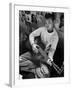 Young Japanese Nisei Playing Guitar in the Stockade at Tule Lake Segregation Center-Carl Mydans-Framed Photographic Print