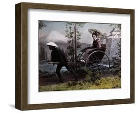 Young Japanese Woman in a Rickshaw, C.1890 (Coloured Photo)-Kusakabe Kimbei-Framed Giclee Print