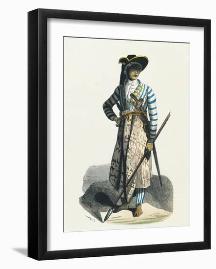 Young Javan Man in War Dress-null-Framed Giclee Print