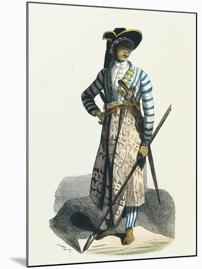 Young Javan Man in War Dress-null-Mounted Giclee Print