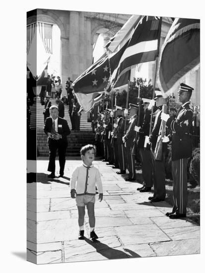 Young John Kennedy Jr, the President's Son, 'Inspects' the Honor Guard-null-Stretched Canvas