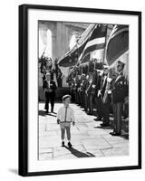 Young John Kennedy Jr, the President's Son, 'Inspects' the Honor Guard-null-Framed Photo