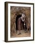 Young Karo Girl in the Doorway of Her Hut in the Village of Duss, Omo River, Southwestern Ethiopia-John Warburton-lee-Framed Photographic Print