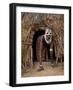 Young Karo Girl in the Doorway of Her Hut in the Village of Duss, Omo River, Southwestern Ethiopia-John Warburton-lee-Framed Photographic Print