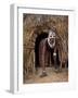 Young Karo Girl in the Doorway of Her Hut in the Village of Duss, Omo River, Southwestern Ethiopia-John Warburton-lee-Framed Photographic Print