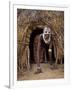 Young Karo Girl in the Doorway of Her Hut in the Village of Duss, Omo River, Southwestern Ethiopia-John Warburton-lee-Framed Photographic Print