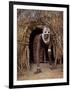 Young Karo Girl in the Doorway of Her Hut in the Village of Duss, Omo River, Southwestern Ethiopia-John Warburton-lee-Framed Photographic Print