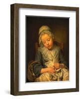 Young Knitter Asleep, C.1759-Jean Baptiste Greuze-Framed Giclee Print