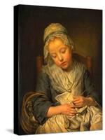 Young Knitter Asleep, C.1759-Jean Baptiste Greuze-Stretched Canvas