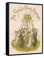 Young Ladies Dancing Around the Maypole-Kate Greenaway-Framed Stretched Canvas