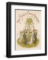 Young Ladies Dancing Around the Maypole-Kate Greenaway-Framed Art Print