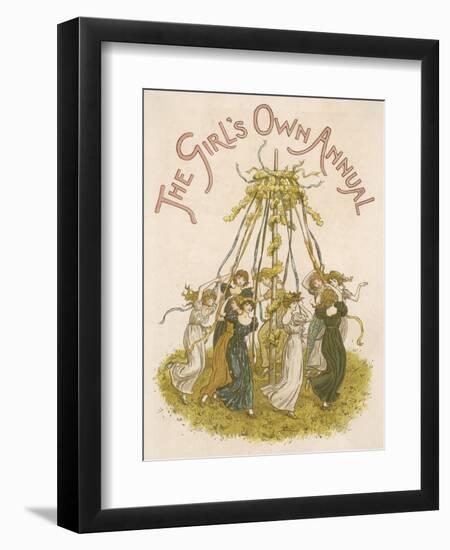 Young Ladies Dancing Around the Maypole-Kate Greenaway-Framed Art Print