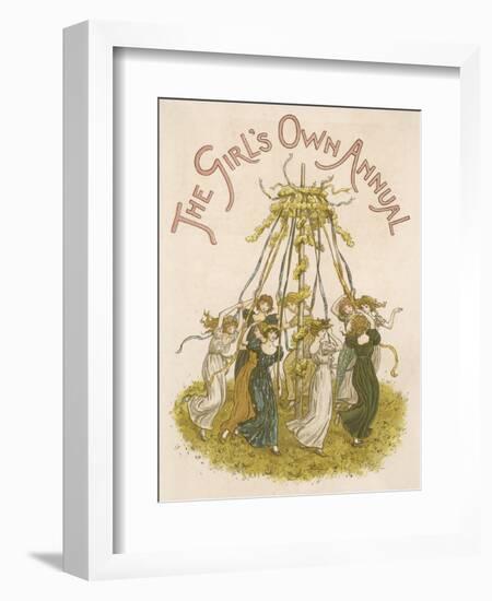 Young Ladies Dancing Around the Maypole-Kate Greenaway-Framed Art Print