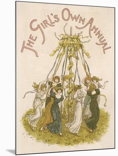 Young Ladies Dancing Around the Maypole-Kate Greenaway-Mounted Art Print