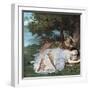 Young Ladies on the Bank of the Seine-Gustave Courbet-Framed Giclee Print