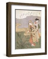 Young Lady and Maid, C1745-1770-Suzuki Harunobu-Framed Giclee Print