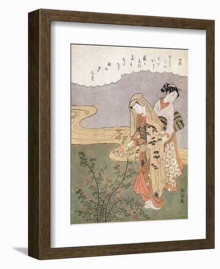 Young Lady and Maid, C1745-1770-Suzuki Harunobu-Framed Giclee Print