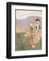 Young Lady and Maid, C1745-1770-Suzuki Harunobu-Framed Giclee Print