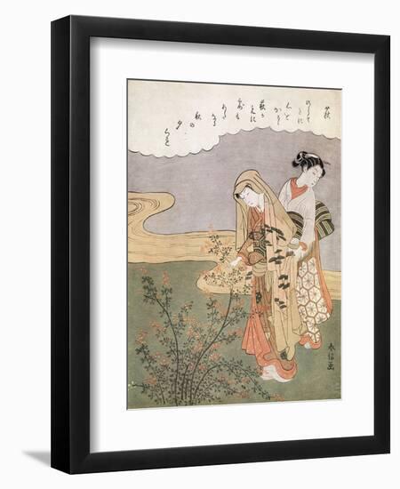 Young Lady and Maid, C1745-1770-Suzuki Harunobu-Framed Giclee Print