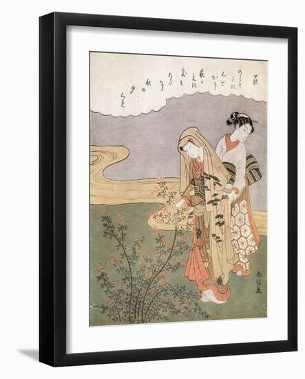 Young Lady and Maid, C1745-1770-Suzuki Harunobu-Framed Giclee Print