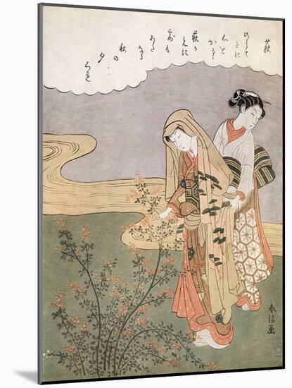 Young Lady and Maid, C1745-1770-Suzuki Harunobu-Mounted Giclee Print