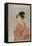Young Lady Blowing on a Poppin-Kitagawa Utamaro-Framed Stretched Canvas