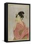 Young Lady Blowing on a Poppin-Kitagawa Utamaro-Framed Stretched Canvas